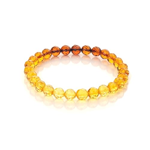 Armband aus Naturbernstein | Facettierte Perlen 7mm | Fein, Uniwersalny, Bernstein, Bernstein von Mariiel Baltic Amber