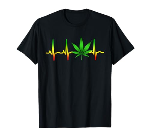 Kiffer Hemd Marijuana Blatt Herzschlag Weed T-Shirt Kiffer Hemd Marijuana Blatt Herzschlag Weed T-Shirt von Marijuana Reggae Kiffen Geschenk