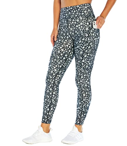 Marika Damen hoher Taille und Taschen Leggings, Schwarzes, florales Cyanotyp, X-Large von Marika