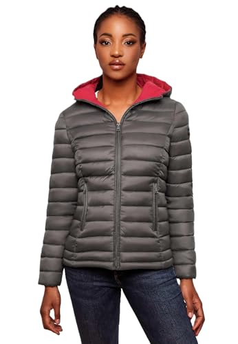 MARIKOO Damen Jacke Steppjacke Herbst Winter Übergangsjacke gesteppt B651 [B651-Luc-Anthrazit-Gr.M] von MARIKOO