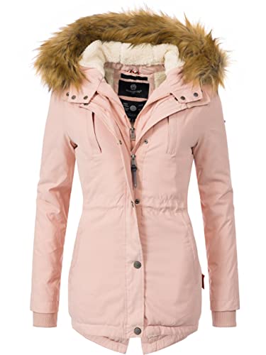 MARIKOO Damen Mantel Wintermantel Winterparka mit Kapuze Akira Rosa Gr. L von MARIKOO