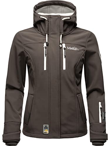 MARIKOO Damen Softshelljacke Übergangsjacke mit Kapuze Kleinezicke Anthracite Gr. XXL von MARIKOO