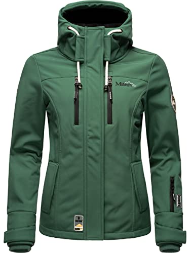 MARIKOO Damen Softshelljacke Übergangsjacke mit Kapuze Kleinezicke Dusty Green Gr. L von MARIKOO