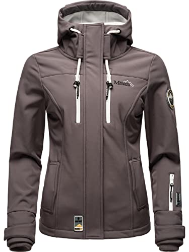 MARIKOO Damen Softshelljacke Übergangsjacke mit Kapuze Kleinezicke Grey Gr. L von MARIKOO