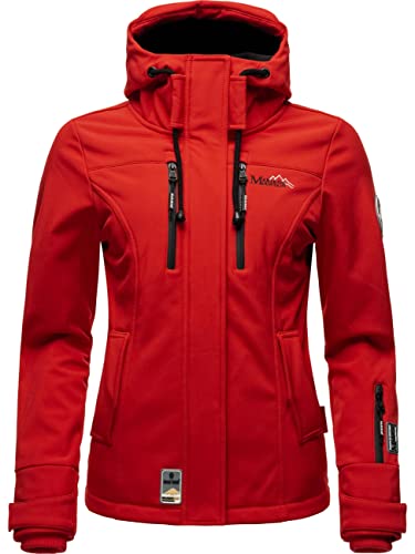 MARIKOO Damen Softshelljacke Übergangsjacke mit Kapuze Kleinezicke Red Gr. S von MARIKOO