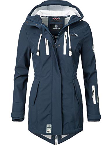 MARIKOO Damen Übergangsjacke Softshellmantel wasserdicht mit Kapuze Zimtzicke Blau Gr. XS MARIKOO Damen Übergangsjacke Softshellmantel wasserdicht mit Kapuze Zimtzicke Blau Gr. XS von MARIKOO