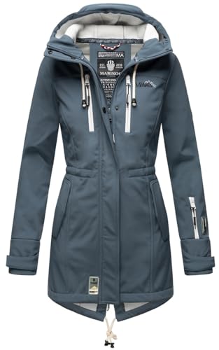 MARIKOO Damen Übergangsjacke Softshellmantel wasserdicht mit Kapuze Zimtzicke Dusty Blue Gr. XS MARIKOO Damen Übergangsjacke Softshellmantel wasserdicht mit Kapuze Zimtzicke Dusty Blue Gr. XS von MARIKOO