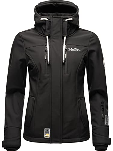 MARIKOO Damen Softshelljacke Übergangsjacke mit Kapuze Kleinezicke Schwarz Gr. XXL von MARIKOO