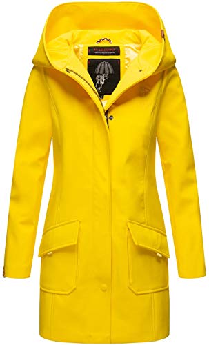 MARIKOO Damen Softshell Jacke Winterjacke wasserabweisend Outdoor lang B856 [B856-Maylee-Gelb-Gr.XS] von MARIKOO