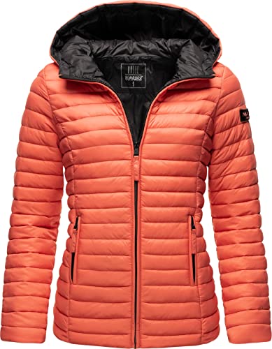 MARIKOO Damen leichte Übergangsjacke Steppjacke mit Kapuze Asraa Coral Gr. S von MARIKOO