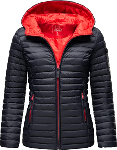 MARIKOO Damen leichte Übergangsjacke Steppjacke mit Kapuze Asraa Navy Gr. XS von MARIKOO