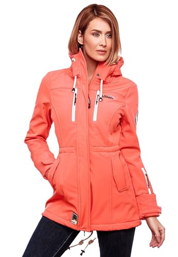 MARIKOO Damen Winter Jacke Winterjacke Mantel Outdoor wasserabweisend Softshell B614 [B614-Zimt-Coral-Gr.XS] von MARIKOO