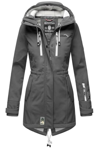 MARIKOO Damen Softshelljacke (XS-3XL) mit Kapuze - Wasserabweisend, Fleece innen, Tasche am Arm, Mantel, Warme Jacke Frauen B614 (XS, Anthrazit) MARIKOO Damen Softshelljacke (XS-3XL) mit Kapuze - Wasserabweisend, Fleece innen, Tasche am Arm, Mantel, Warme Jacke Frauen B614 (XS, Anthrazit) von MARIKOO