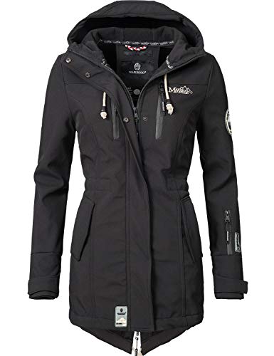 MARIKOO Damen Winter Jacke Winterjacke Mantel Outdoor wasserabweisend Softshell B614 [B614-Zimt-Schwarz-Gr.M] von MARIKOO