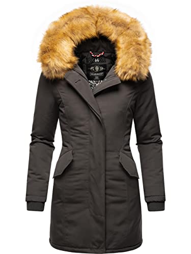 MARIKOO Damen Winter Kurzmantel Karmaa Anthrazitgrau Gr. XL von MARIKOO