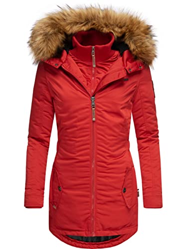 MARIKOO Damen Warmer Winterparka mit Kapuze Sanakoo Rot Gr. S von MARIKOO