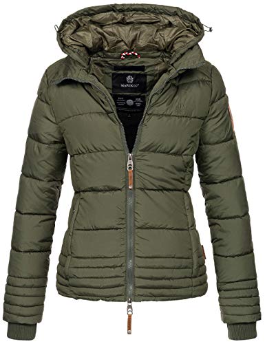 MARIKOO Designer Damen Winter Jacke Steppjacke Winterjacke Stepp gesteppt B668 [B668-Sol-Forest-Green-Gr.S] von MARIKOO