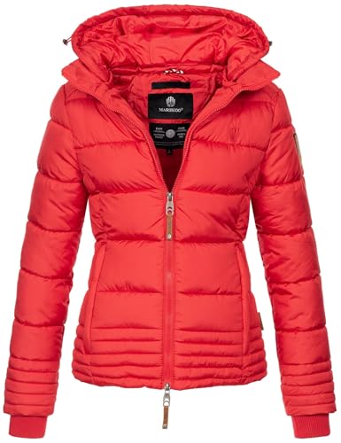 MARIKOO Designer Damen Winter Jacke Steppjacke Winterjacke Stepp gesteppt B668 [B668-Sol-Rot-Gr.XS] von MARIKOO