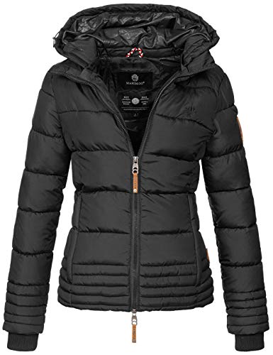 MARIKOO Designer Damen Winter Jacke Steppjacke Winterjacke Stepp gesteppt B668 [B668-Sol-Schwarz-Gr.XS] von MARIKOO