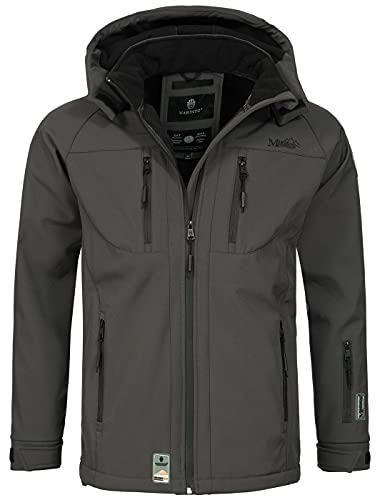 MARIKOO Herren Softshell Funktions Outdoor Ski Regen Winter Jacke Sport B630 [B630-Noa-Grau-Gr.S] von MARIKOO