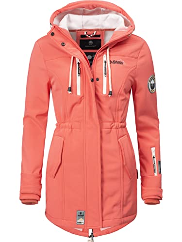 MARIKOO Damen Übergangsjacke Softshellmantel wasserdicht mit Kapuze Zimtzicke Coral Gr. XS von MARIKOO