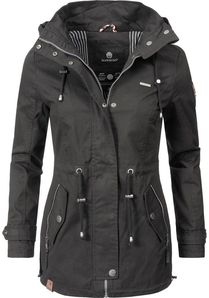 Marikoo Outdoorjacke Nyokoo modische Baumwoll Übergangsjacke mit großer Kapuze von Marikoo