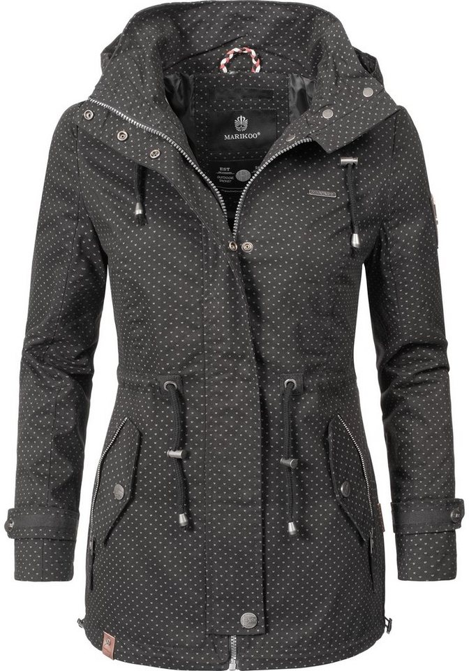 Marikoo Outdoorjacke Nyokoo modische Baumwoll Übergangsjacke mit großer Kapuze von Marikoo