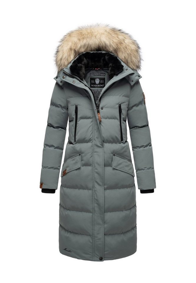 Marikoo Schneejacke Marikoo Schneesternchen Damen Winter Steppjacke B890 langer Parka mit abnehmbarer Kapuze von Marikoo