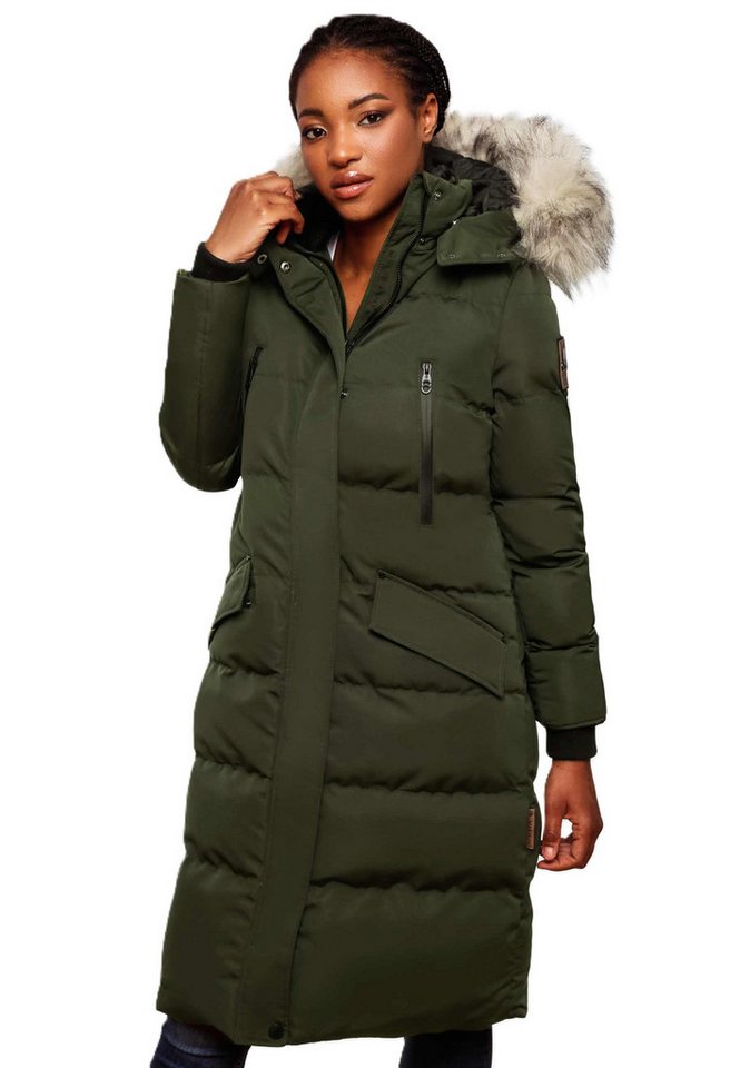 Marikoo Schneejacke Marikoo Schneesternchen Damen Winter Steppjacke B890 langer Parka mit abnehmbarer Kapuze von Marikoo