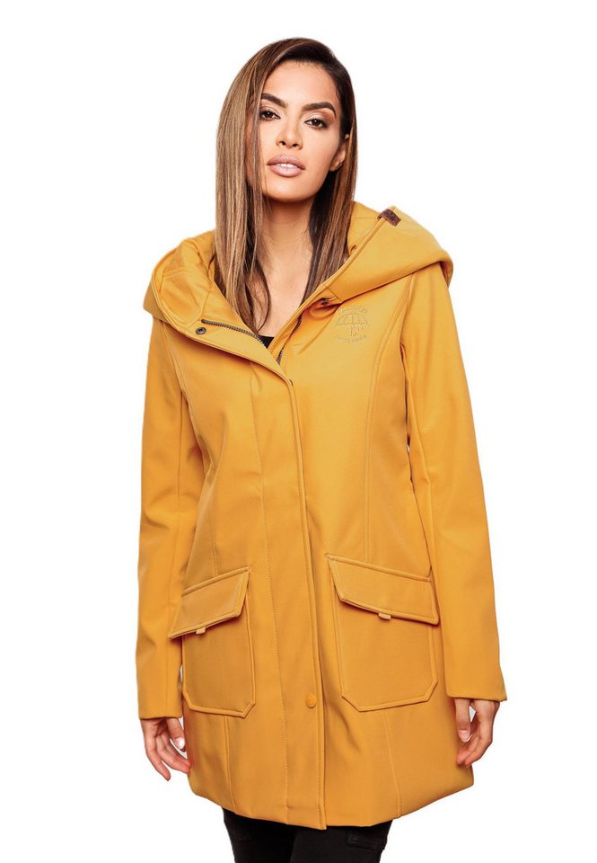 Marikoo Softshelljacke Softshelljacke Mayleen – Damen Übergangsjacke mit Kapuze und Taillierter Schnitt, hoher Tragekomfort und stilvolle Details von Marikoo