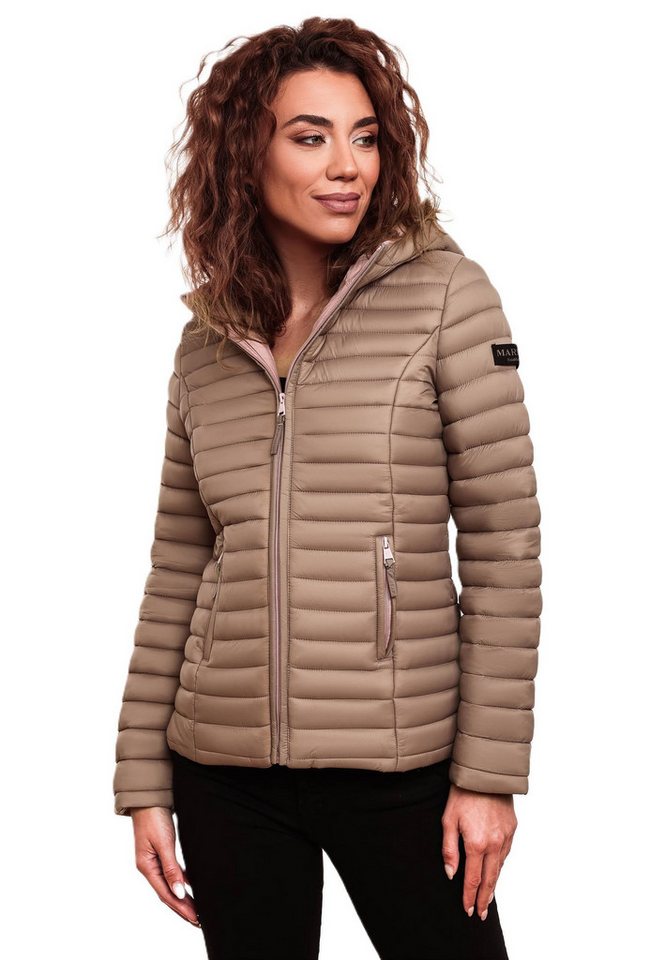 Marikoo Steppjacke Marikoo Asraa Damen Steppjacke B857 Übergangsjacke mit kontrastfarbendem Reißverschluss von Marikoo