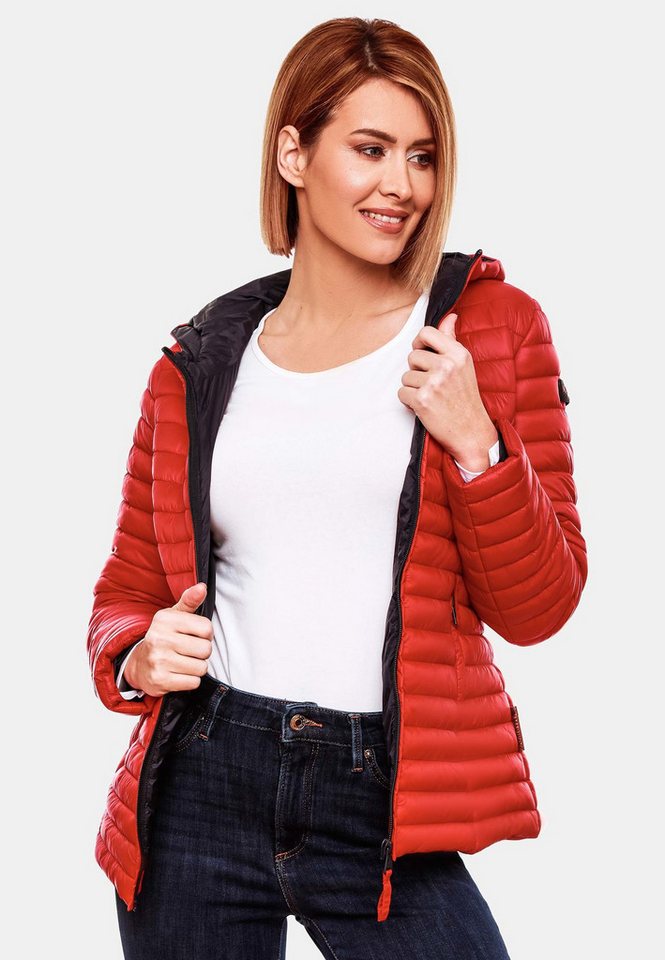 Marikoo Steppjacke Marikoo Asraa Damen Steppjacke B857 Übergangsjacke mit kontrastfarbendem Reißverschluss von Marikoo
