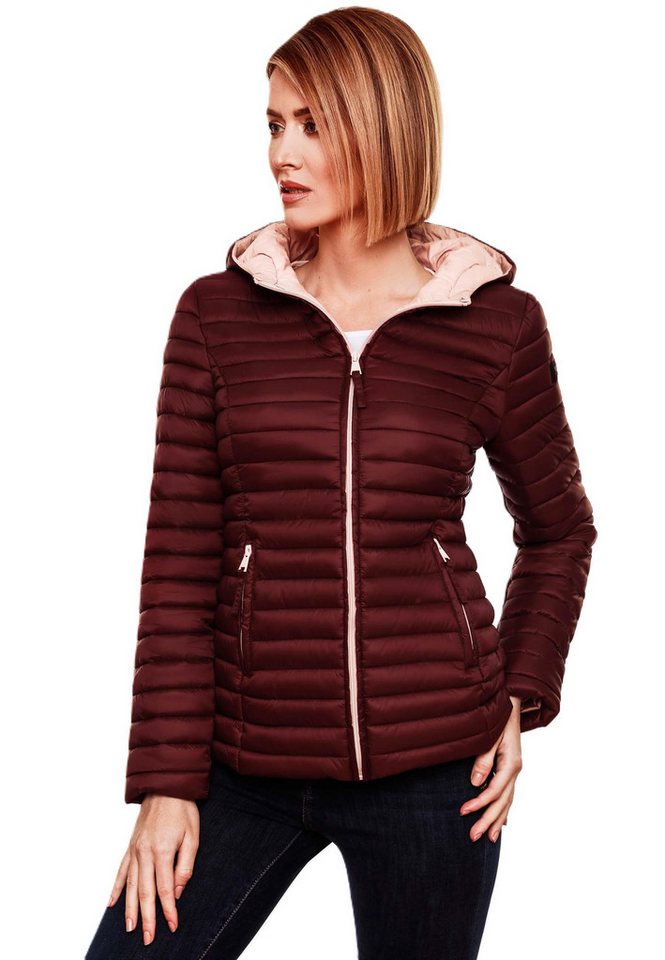 Marikoo Steppjacke Marikoo Asraa Damen Steppjacke B857 Übergangsjacke mit kontrastfarbendem Reißverschluss von Marikoo