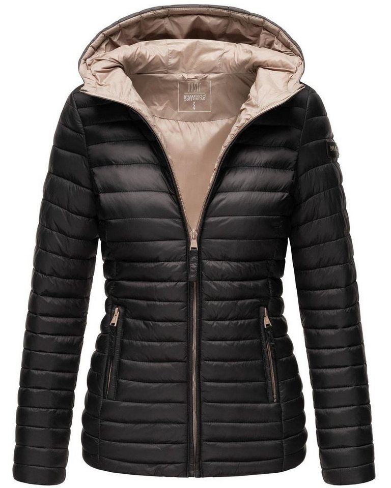 Marikoo Steppjacke Marikoo Asraa Damen Steppjacke B857 Übergangsjacke mit kontrastfarbendem Reißverschluss von Marikoo