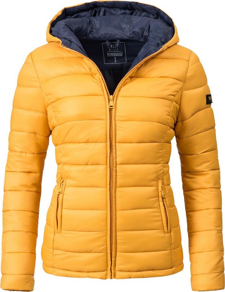 Marikoo Steppjacke Luci modische Damen Übergangsjacke mit großer Kapuze von Marikoo