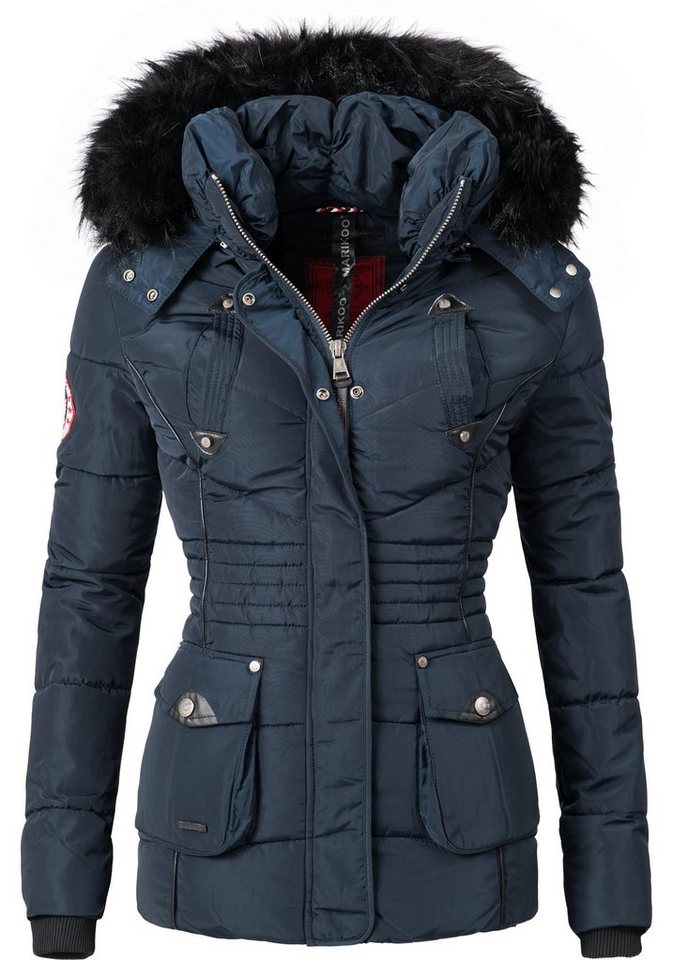 Marikoo Steppjacke Vanilla edle Winterjacke m. Kunstfellkapuze von Marikoo