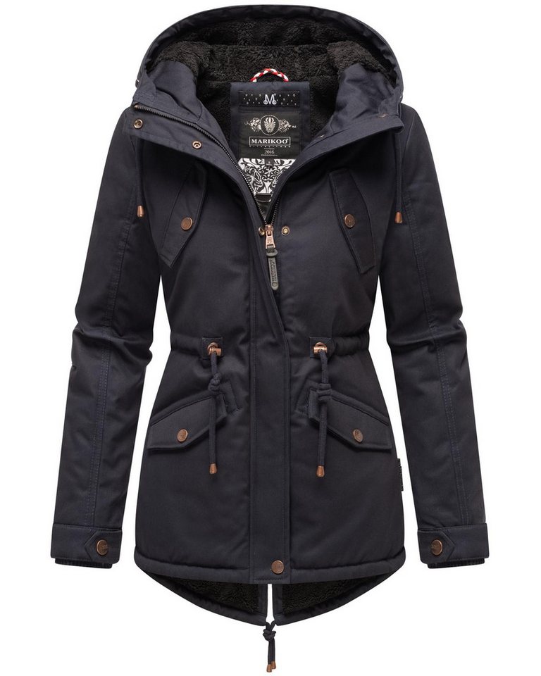 Marikoo Winterjacke Manolya stylischer Kurzmantel mit weichem Teddyfell-Futter von Marikoo