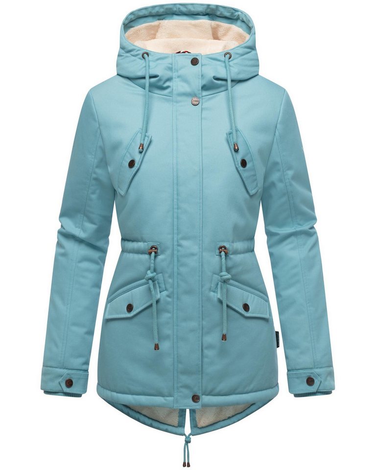 Marikoo Winterjacke Manolya stylischer Kurzmantel mit weichem Teddyfell-Futter von Marikoo