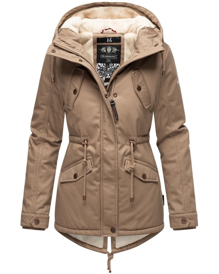 Marikoo Winterjacke Manolya stylischer Kurzmantel mit weichem Teddyfell-Futter von Marikoo