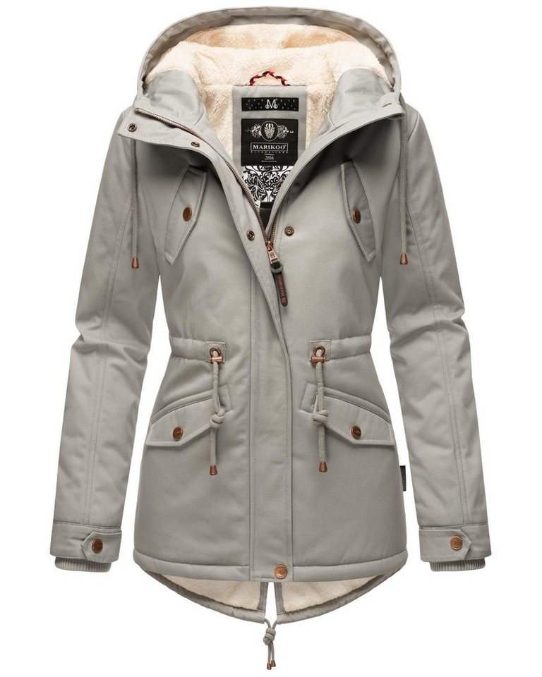Marikoo Winterjacke Manolya stylischer Kurzmantel mit weichem Teddyfell-Futter von Marikoo