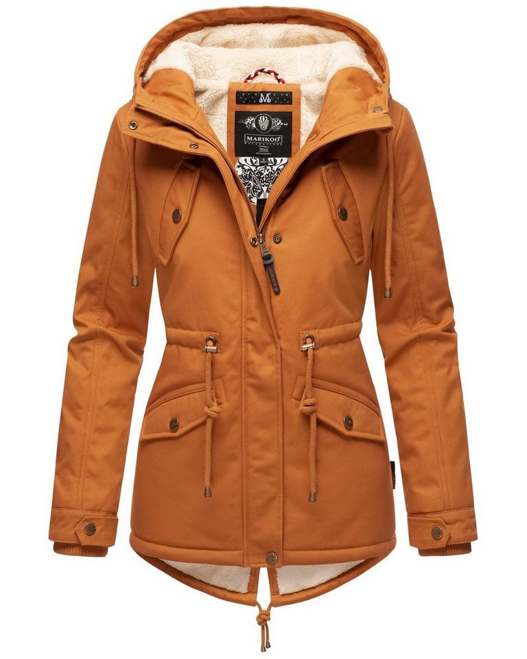 Marikoo Winterjacke Manolya stylischer Kurzmantel mit weichem Teddyfell-Futter von Marikoo