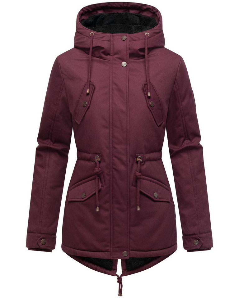 Marikoo Winterjacke Manolya stylischer Kurzmantel mit weichem Teddyfell-Futter von Marikoo