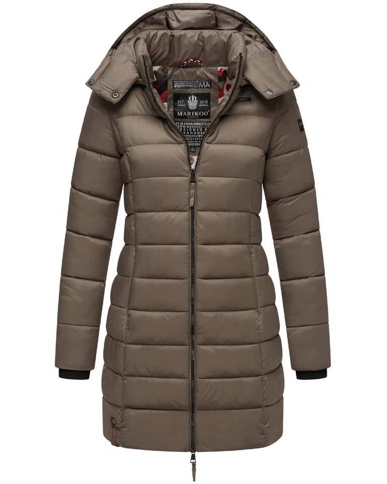 Marikoo Wintermantel Abendsternchen zeitloser Wintermantel mit schmaler Steppung von Marikoo