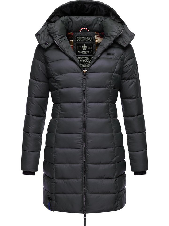 Marikoo Wintermantel Abendsternchen zeitloser Wintermantel mit schmaler Steppung von Marikoo