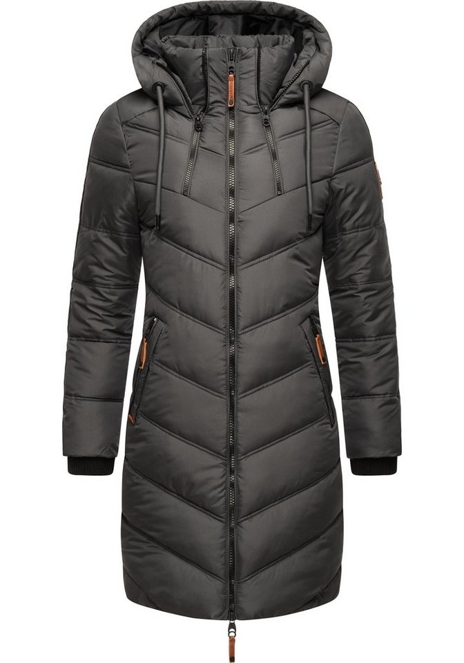 Marikoo Wintermantel Armasa modischer Damen Winter Steppmantel mit Kapuze von Marikoo