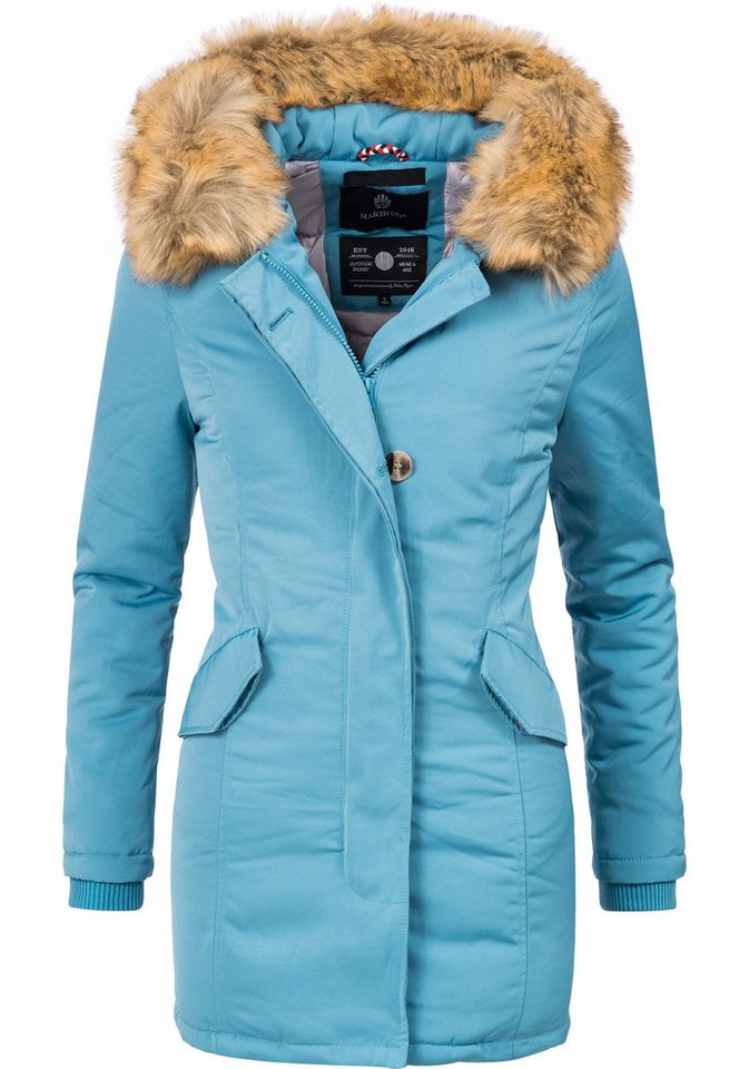 Marikoo Wintermantel Karmaa edler Parka mit Kunstfellkapuze von Marikoo