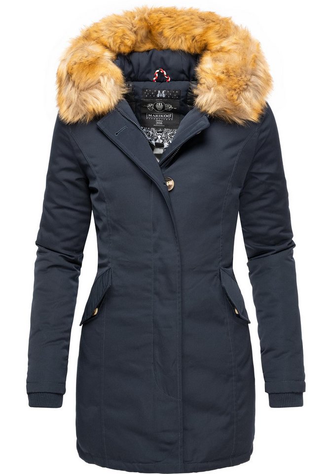 Marikoo Wintermantel Karmaa edler Parka mit Kunstfellkapuze von Marikoo
