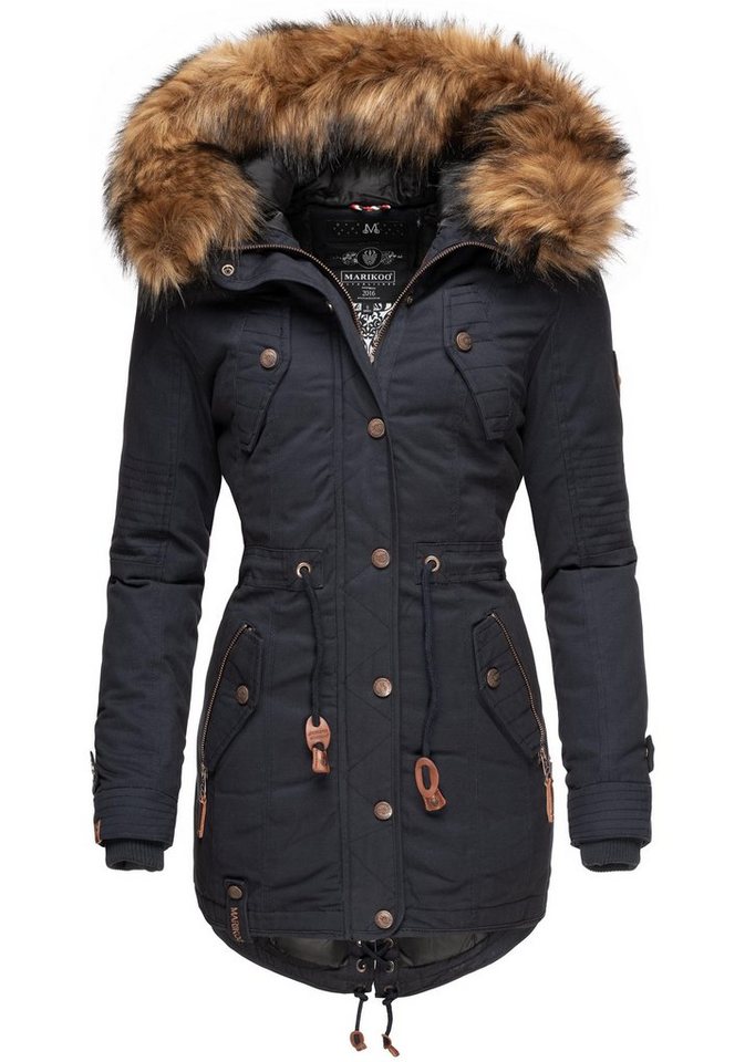 Marikoo Wintermantel La Viva Prc stylischer Winterparka mit abnehmbarem Kunstfell von Marikoo