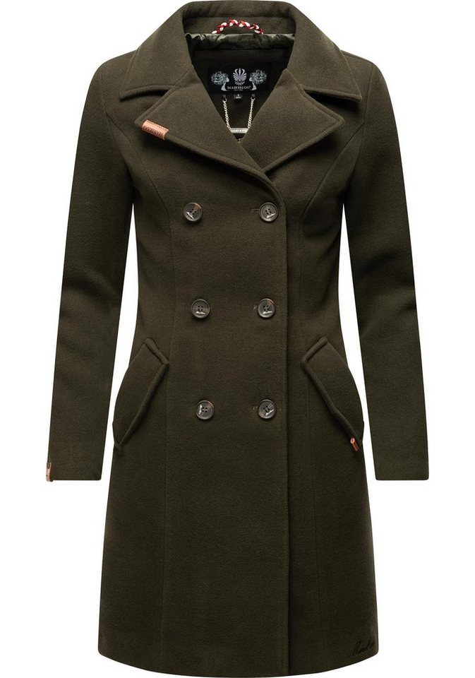 Marikoo Wintermantel Nanakoo edler Damen Trenchcoat in Wollmantel-Optik von Marikoo