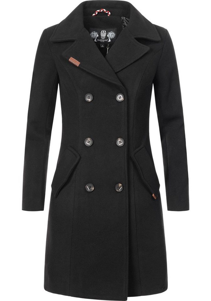 Marikoo Kurzmantel Nanakoo edler Damen Trenchcoat in Wollmantel-Optik von Marikoo